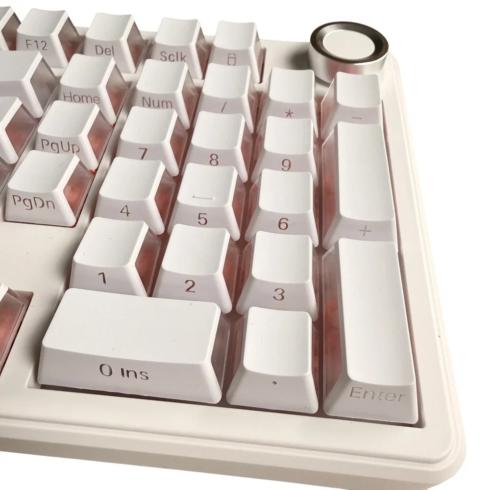 F99Pro Pink Mechanical Gaming Keyboard  Backlit Aesthetic Volume Knob Gamer Girl